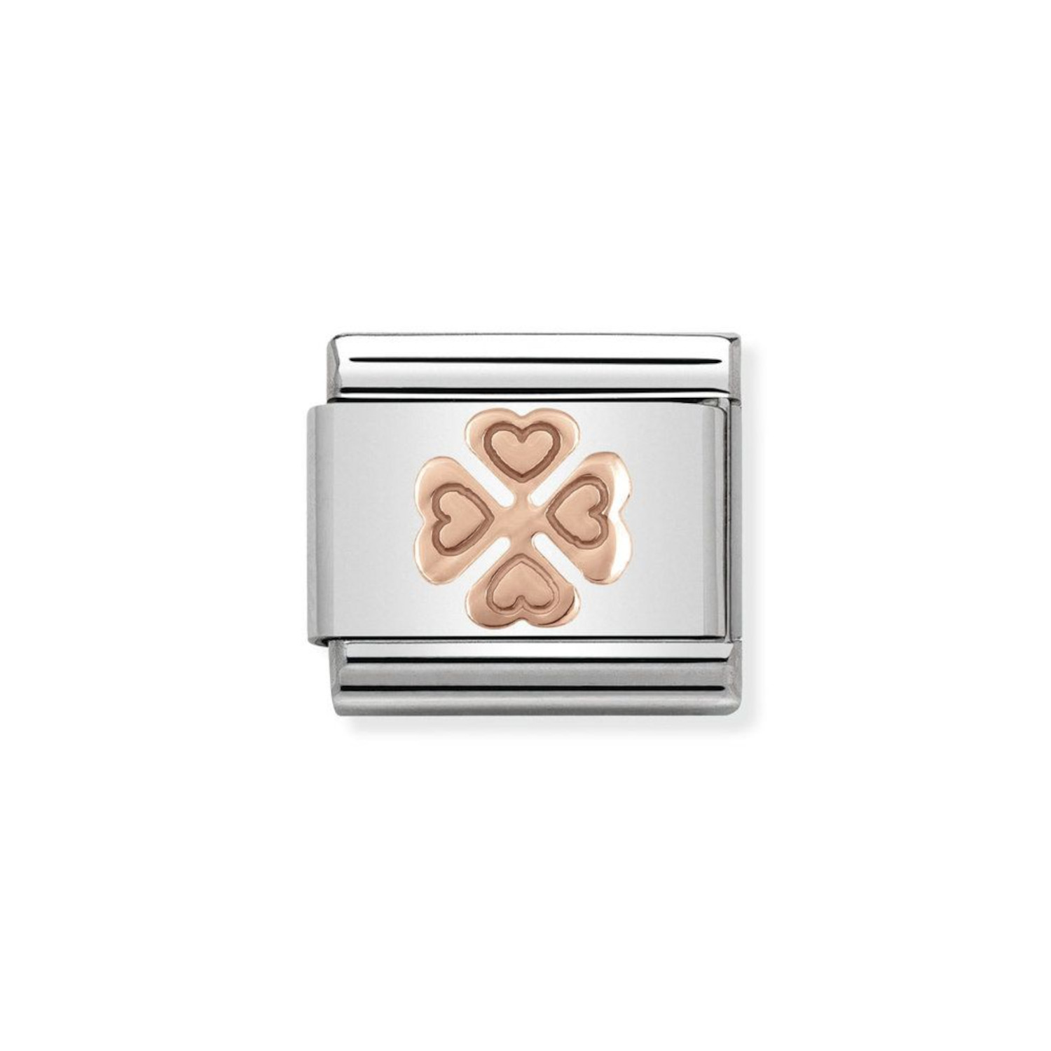 NOMINATION COMPOSABLE CLASSIC LINK ENGRAVED CLOVER IN 9K ROSE GOLD 430104/06