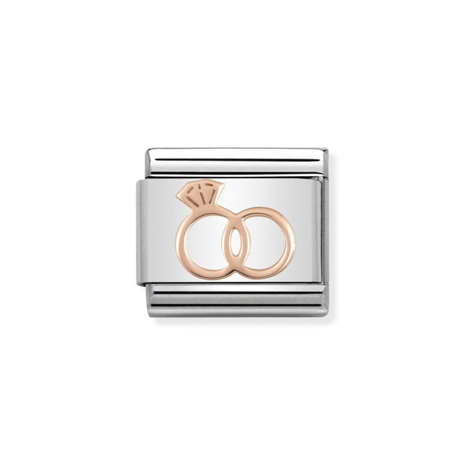 NOMINATION COMPOSABLE CLASSIC LINK MARRIAGE RINGS IN 9K ROSE GOLD 430104/13