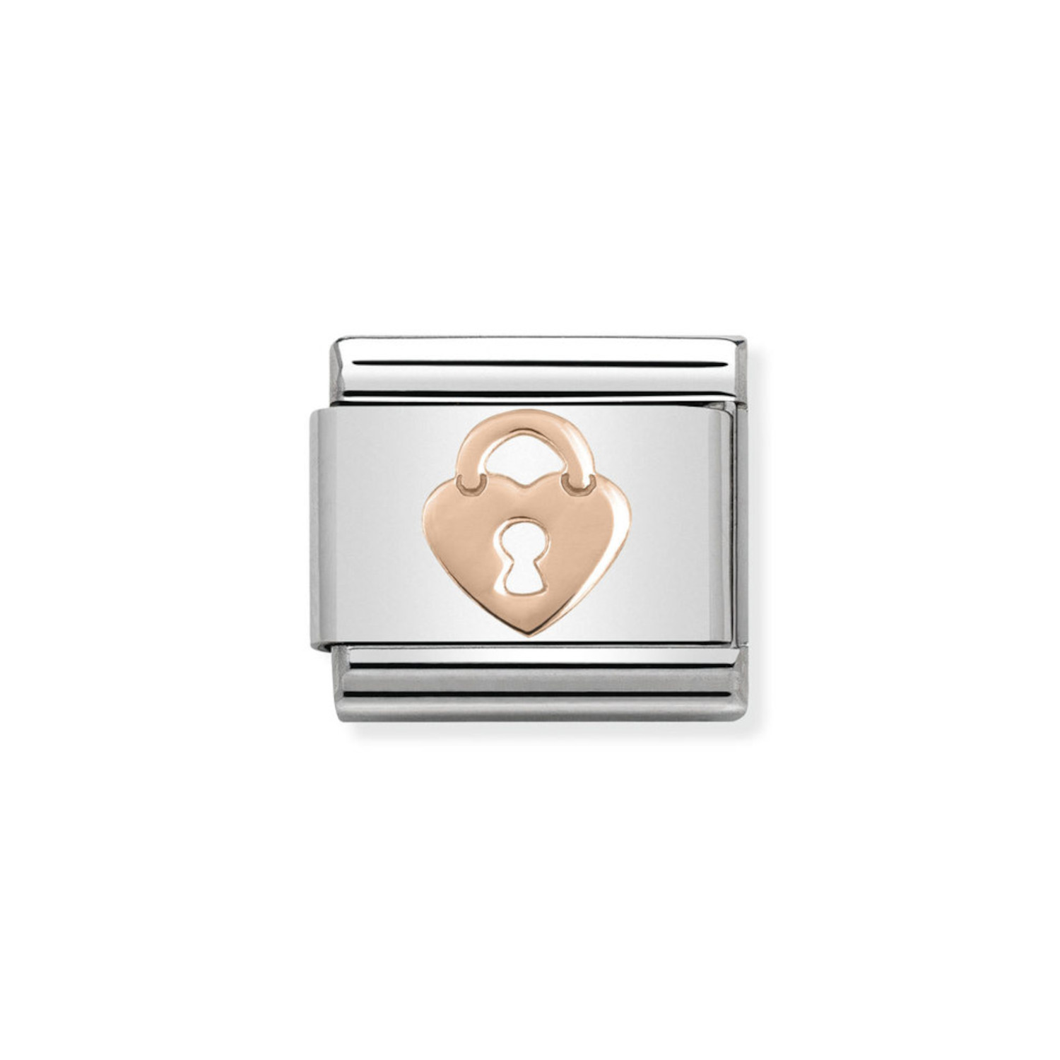 NOMINATION COMPOSABLE CLASSIC LINK HEART LOCK IN 9K ROSE GOLD 430104/15