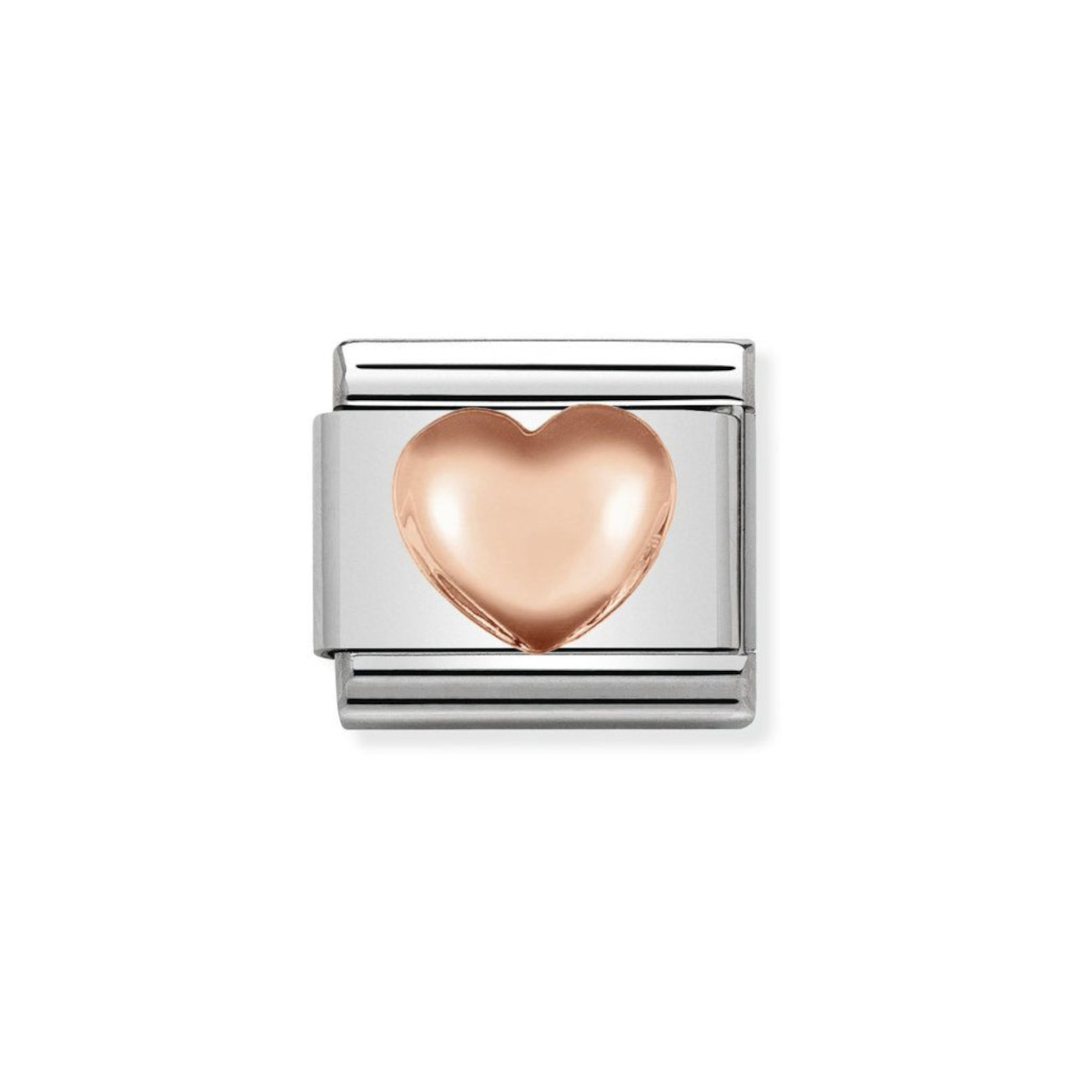 NOMINATION COMPOSABLE CLASSIC LINK RAISED HEART IN 9K ROSE GOLD 430104/22