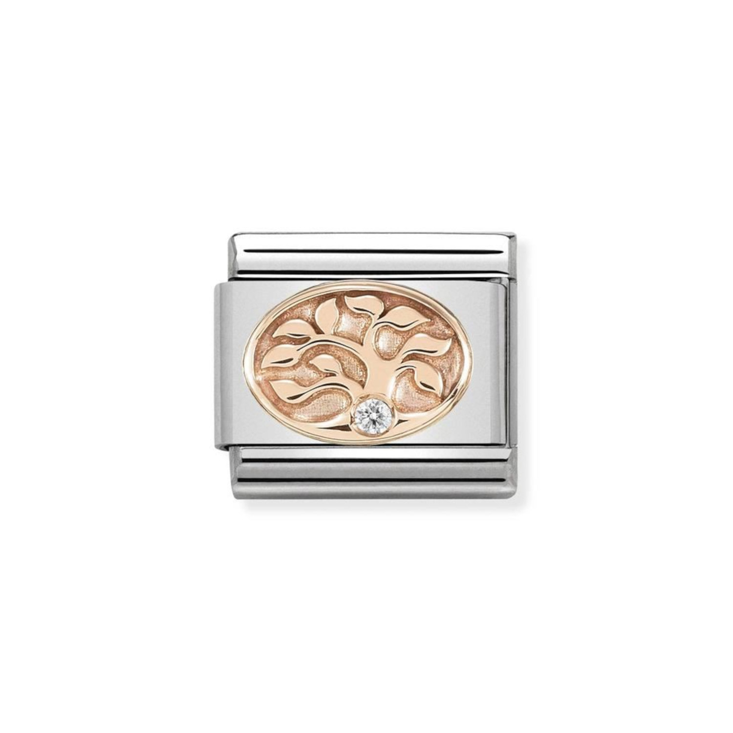 NOMINATION COMPOSABLE CLASSIC LINK TREE OF LIFE WITH STONES IN 9K ROSE GOLD 430305/12