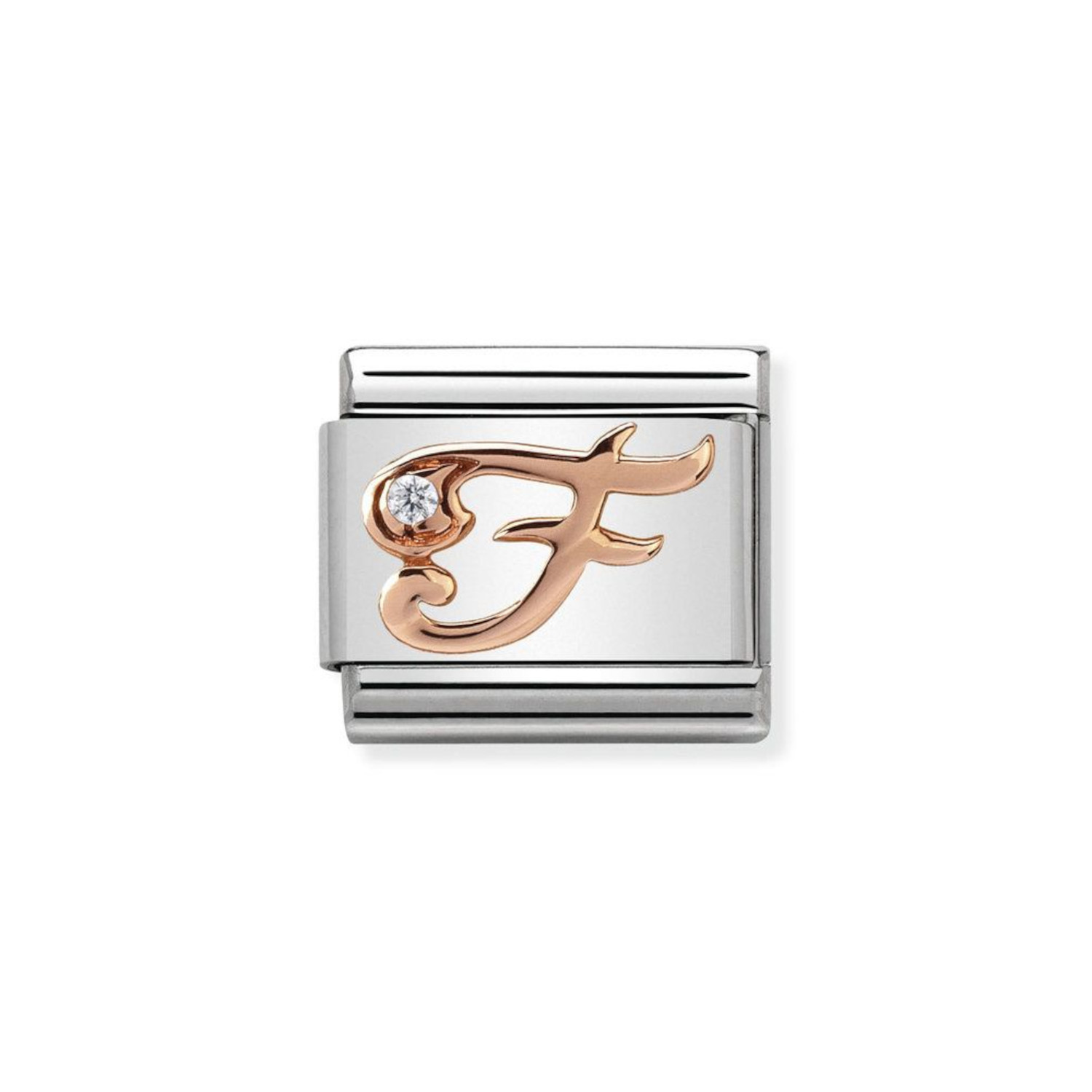 NOMINATION COMPOSABLE CLASSIC LINK LETTER F IN 9K ROSE GOLD 430310/06