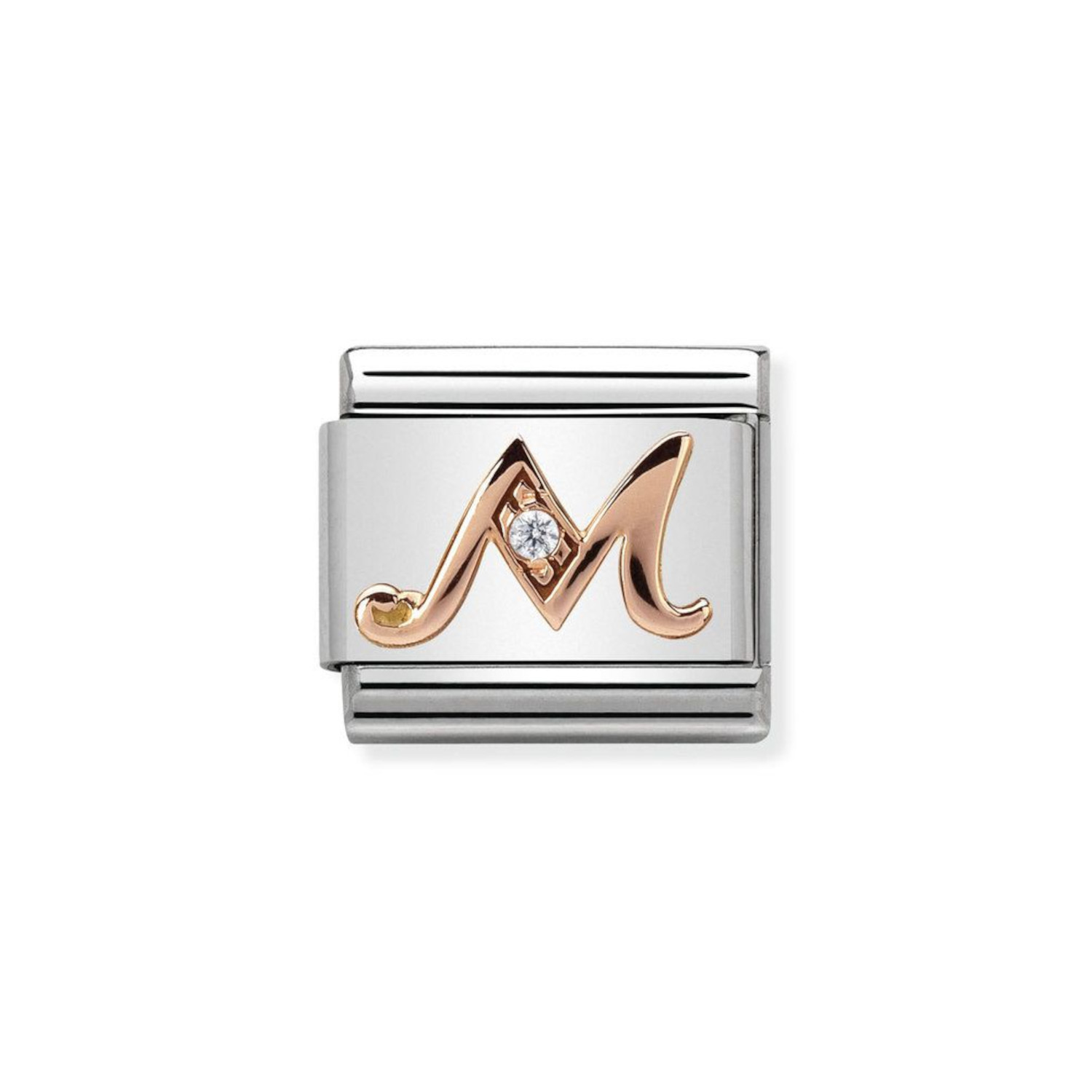 NOMINATION COMPOSABLE CLASSIC LINK LETTER M IN 9K ROSE GOLD 430310/13