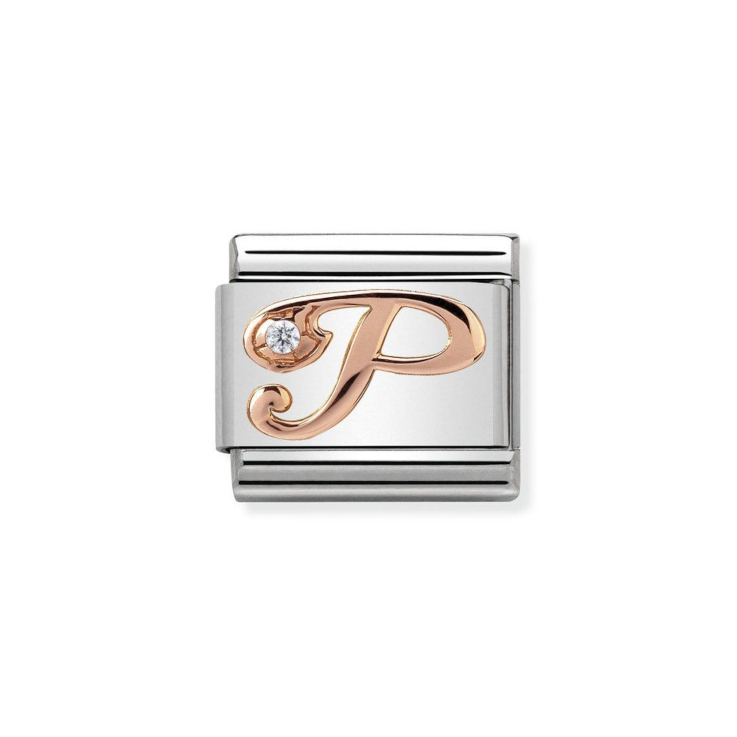 NOMINATION COMPOSABLE CLASSIC LINK LETTER P IN 9K ROSE GOLD 430310/16