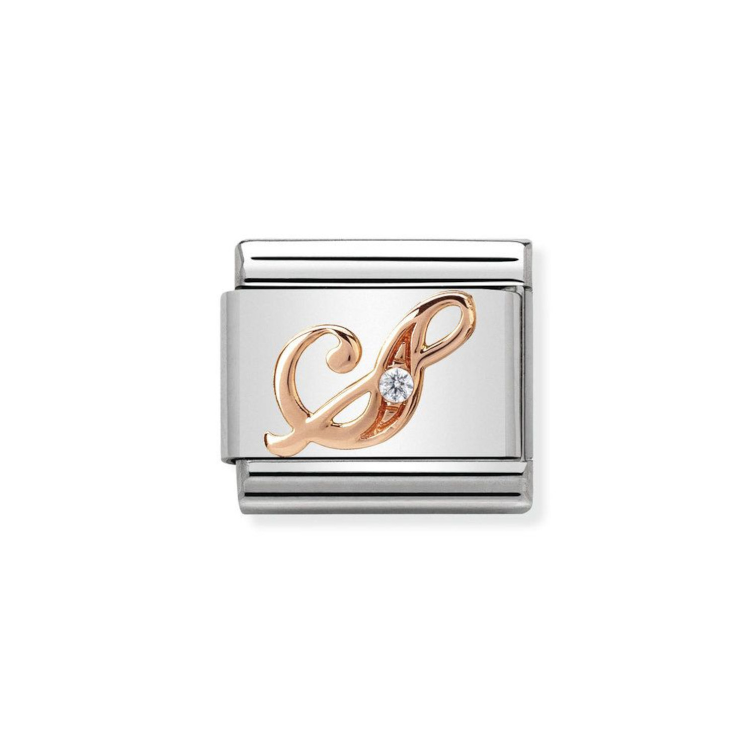 NOMINATION COMPOSABLE CLASSIC LINK LETTER S IN 9K ROSE GOLD 430310/19
