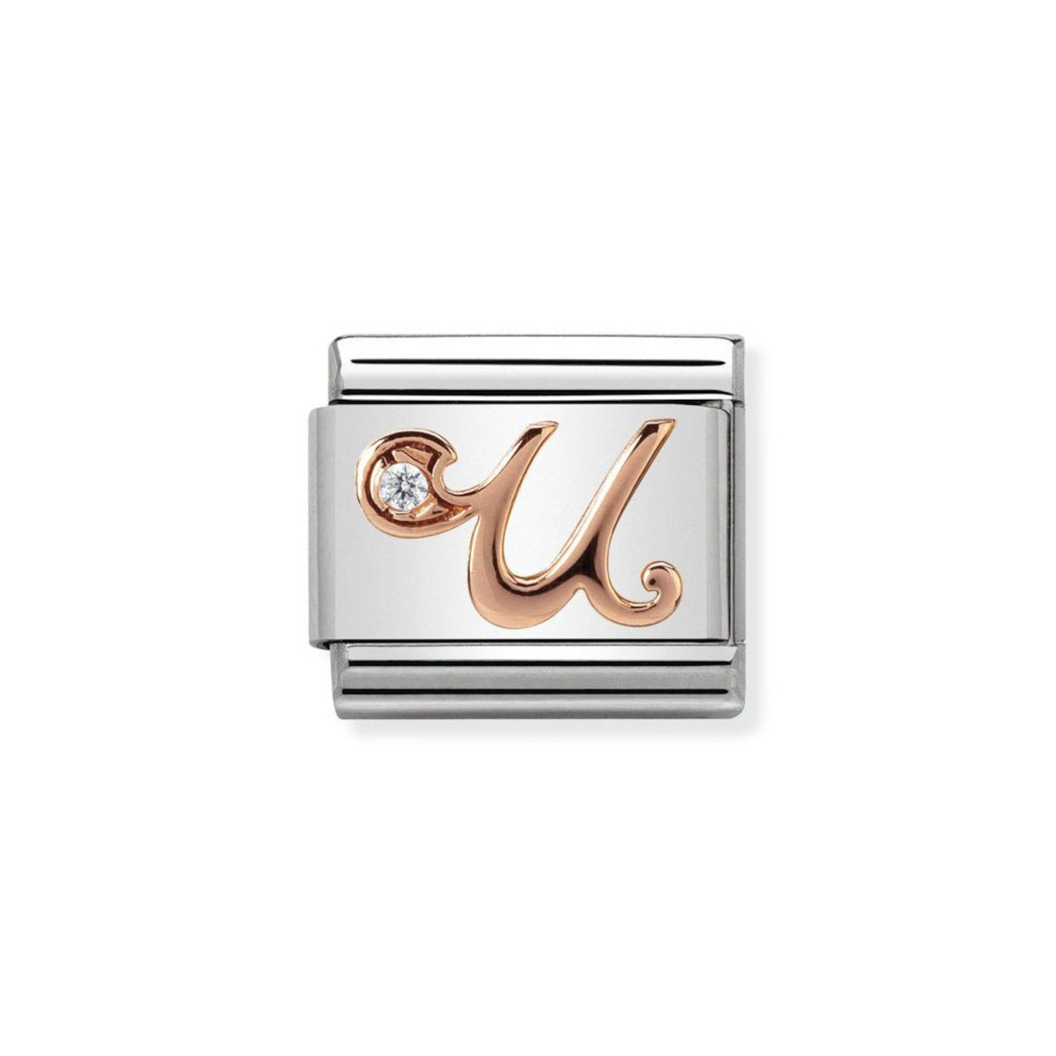 NOMINATION COMPOSABLE CLASSIC LINK LETTER U IN 9K ROSE GOLD 430310/21