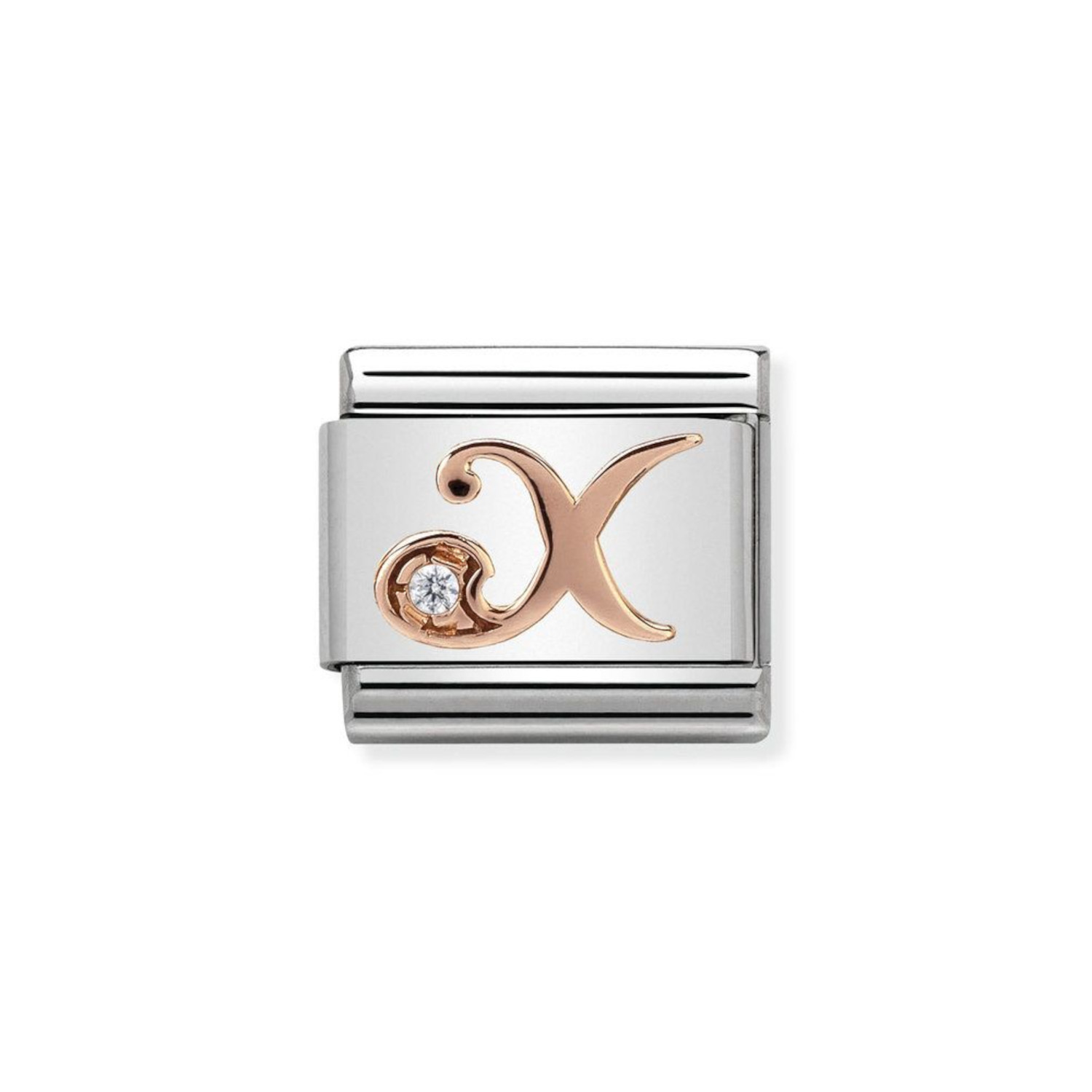 NOMINATION COMPOSABLE CLASSIC LINK LETTER X IN 9K ROSE GOLD 430310/24