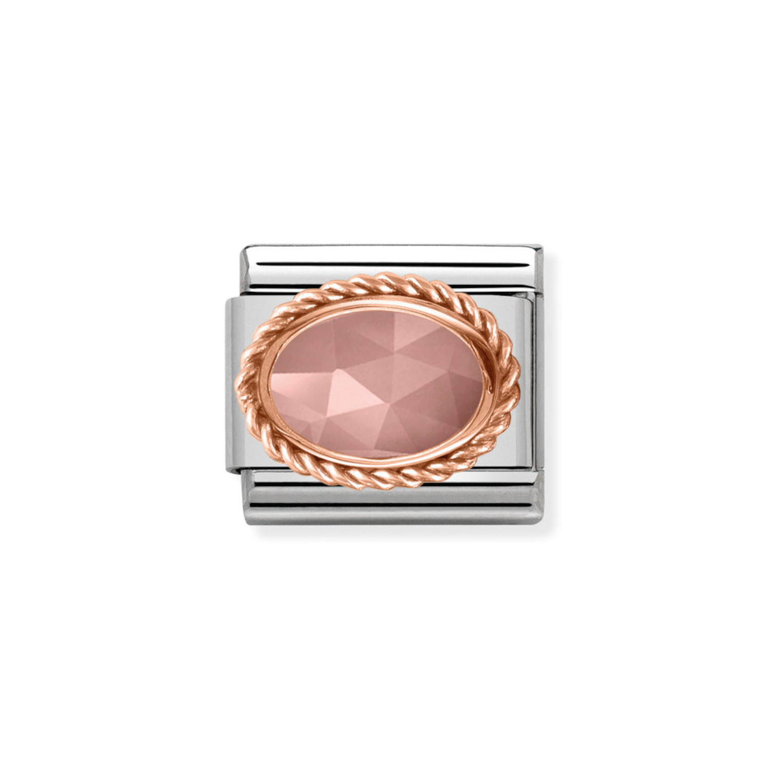 NOMINATION COMPOSABLE CLASSIC LINK IN 9K ROSE GOLD WITH CHALCEDONY STONE 430507/34