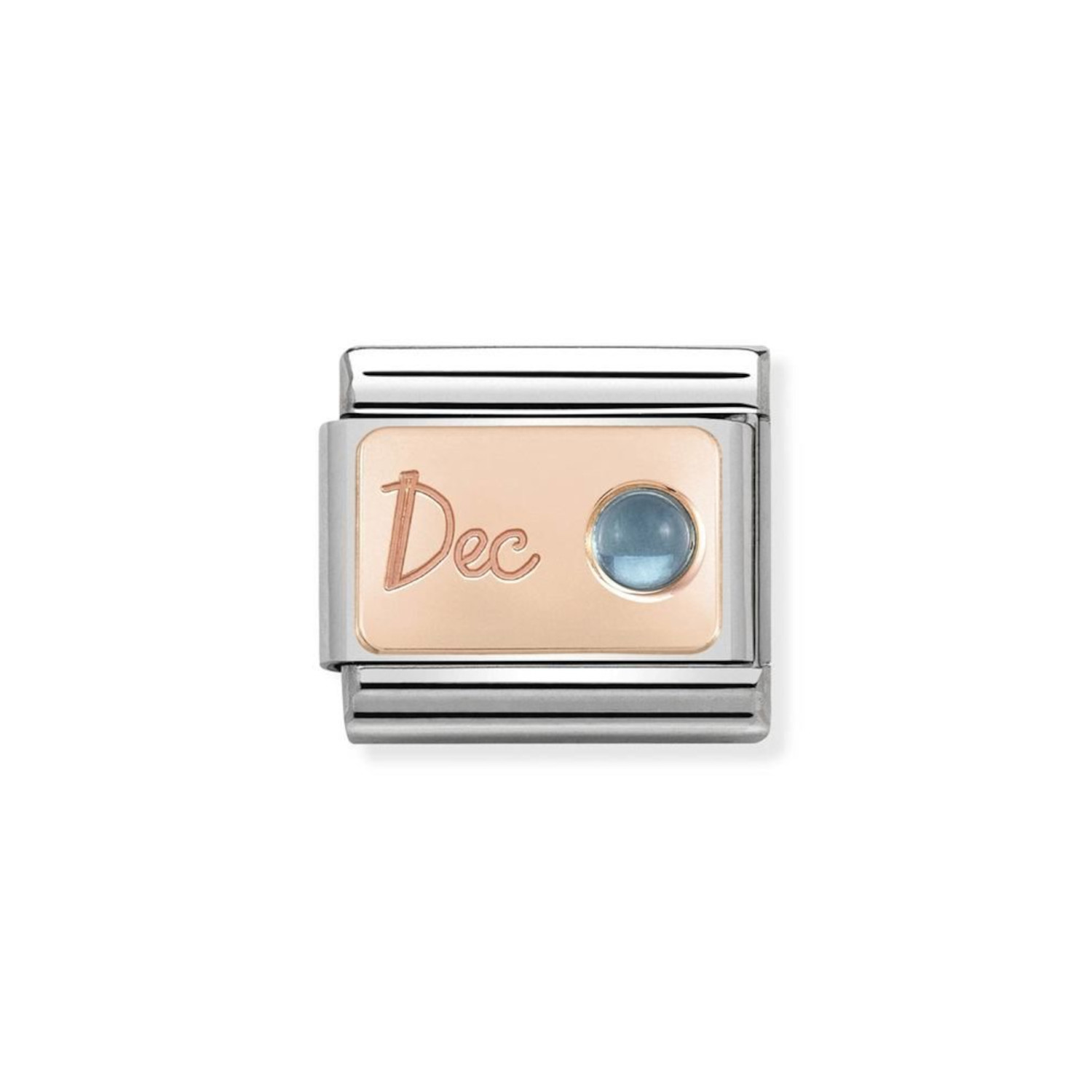 NOMINATION COMPOSABLE CLASSIC LINK DECEMBER WITH BLUE TOPAZ IN 9K ROSE GOLD 430508/12