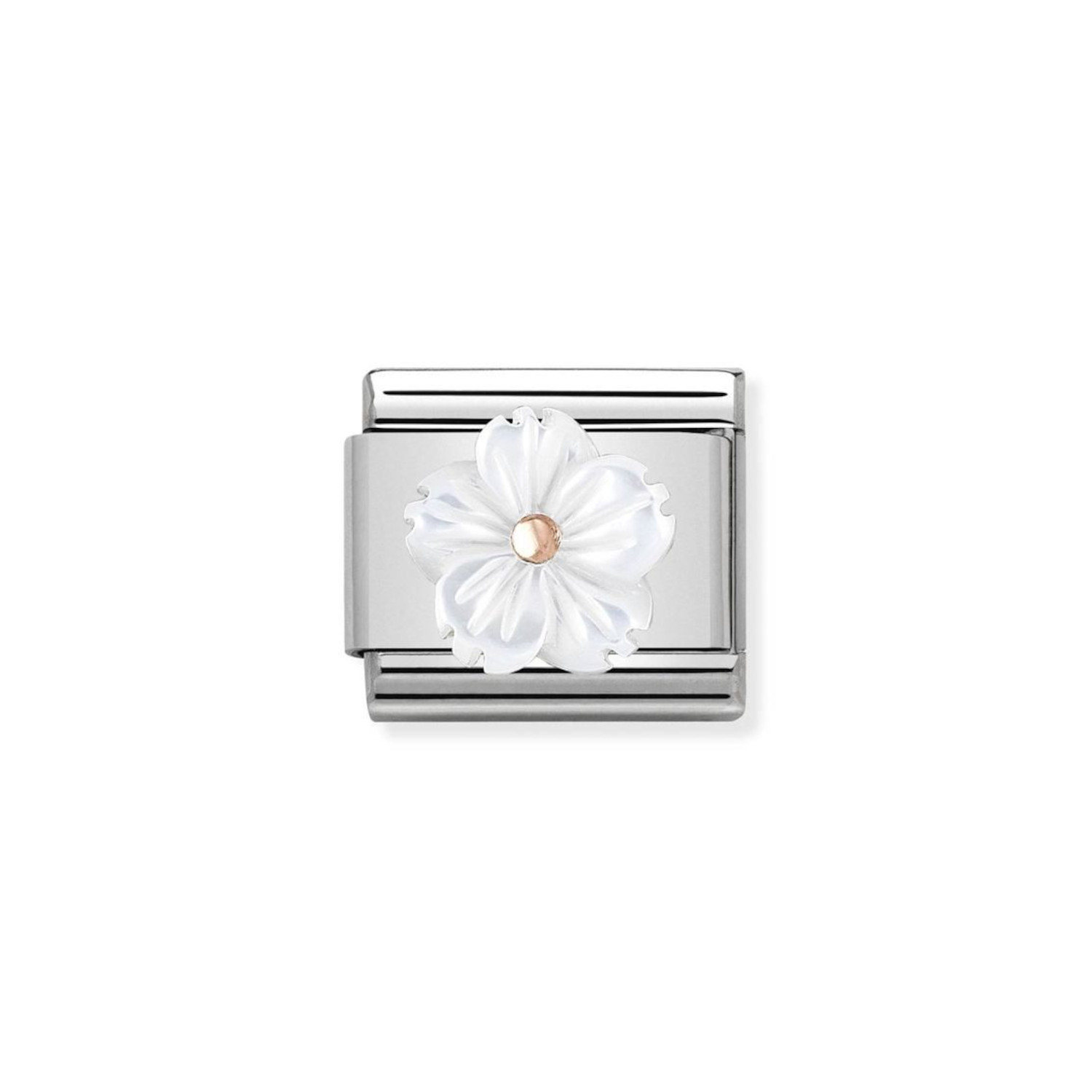 NOMINATION COMPOSABLE CLASSIC LINK FLOWER MOTHER OF PEARL IN 9K ROSE GOLD 430510/02