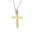 ΣΤΑΥΡΟΣ ΜΕ ΑΛΥΣΙΔΑ ΑΠΟ 14 ΚΑΡΑΤΙΑ ΚΙΤΡΙΝΟ ΧΡΥΣΟ ΚΑΙ ΛΕΥΚΟΧΡΥΣΟ ΜΕ ΖΙΡΓΚΟΝ 0096-ST230249