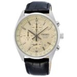 Seiko Conceptual Chronograph Black Leather Strap SSB383P1