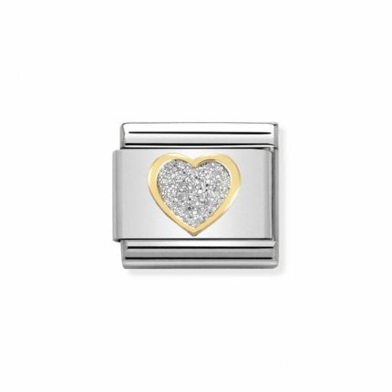 NOMINATION COMPOSABLE CLASSIC LINK GLITTER HEART IN 18K GOLD 030220/02