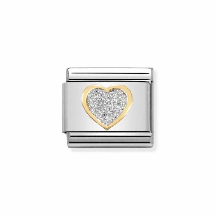 NOMINATION COMPOSABLE CLASSIC LINK GLITTER HEART IN 18K GOLD 030220/02