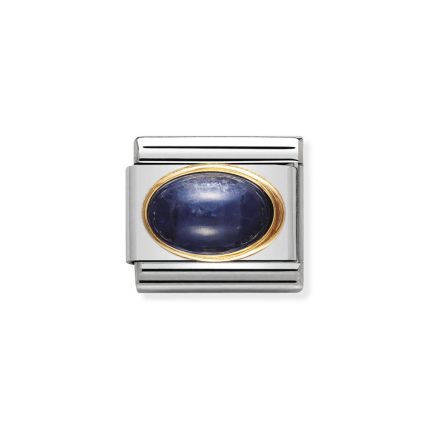 NOMINATION COMPOSABLE CLASSIC LINK IN 18K GOLD WITH SEPTEMBER SAPPHIRE OVAL STONE 030504/08