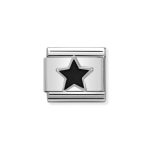 NOMINATION COMPOSABLE CLASSIC LINK BLACK STAR IN STERLING SILVER 330202/05