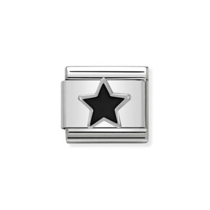 NOMINATION COMPOSABLE CLASSIC LINK BLACK STAR IN STERLING SILVER 330202/05