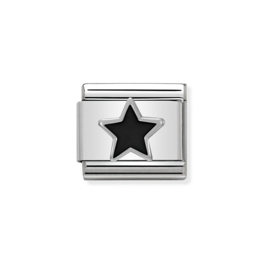 NOMINATION COMPOSABLE CLASSIC LINK BLACK STAR IN STERLING SILVER 330202/05