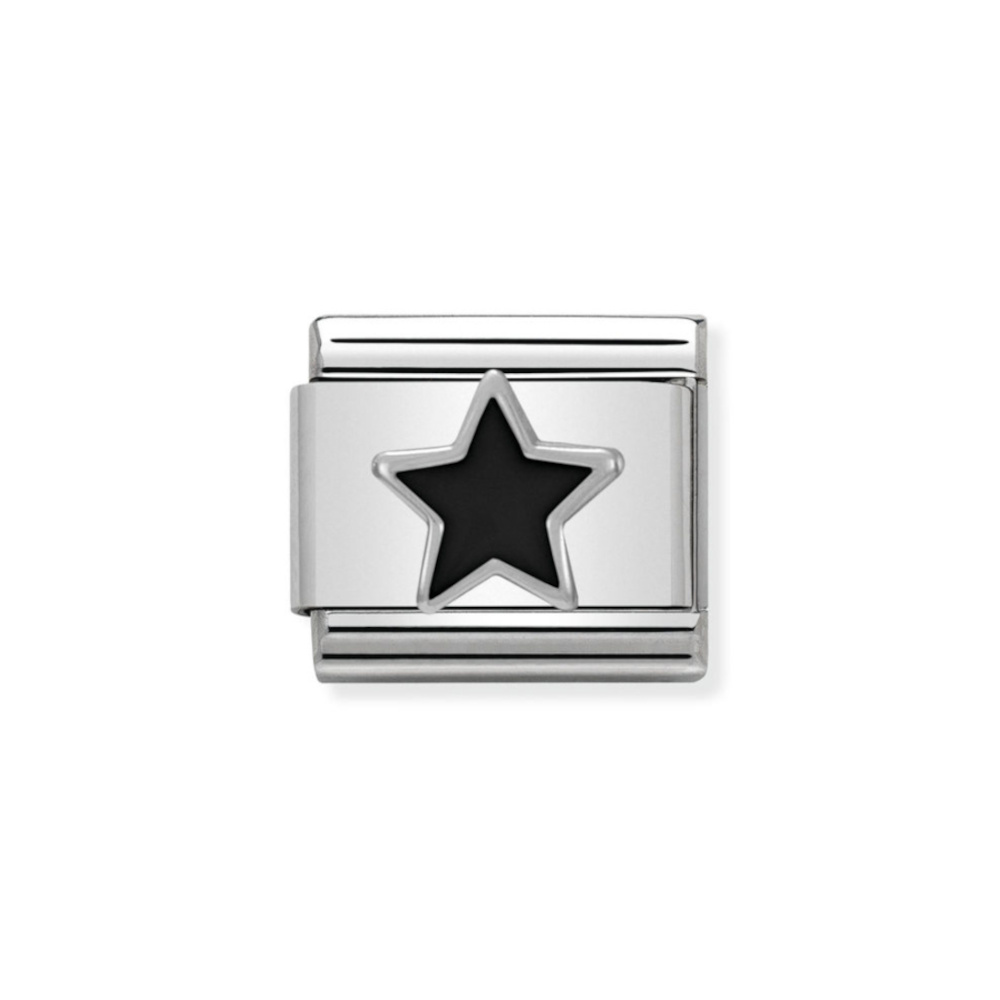 NOMINATION COMPOSABLE CLASSIC LINK BLACK STAR IN STERLING SILVER 330202/05 NOMINATION COMPOSABLE CLASSIC LINK BLACK STAR IN STERLING SILVER 330202/05