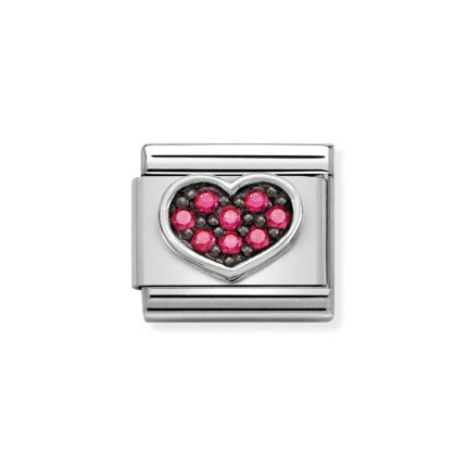 NOMINATION COMPOSABLE CLASSIC LINK HEART FUCHSIA IN STERLING SILVER 330323/06
