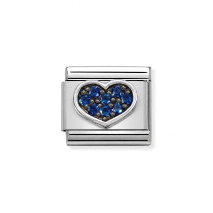 NOMINATION COMPOSABLE CLASSIC LINK BLUE HEART IN STERLING SILVER 330323/08