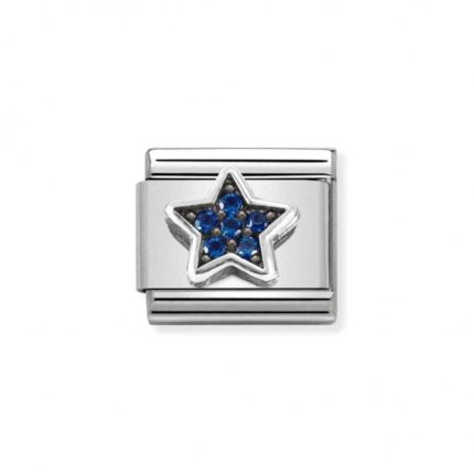 NOMINATION COMPOSABLE CLASSIC LINK BLUE STAR IN STERLING SILVER 330323/09