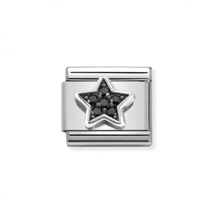 NOMINATION COMPOSABLE CLASSIC LINK BLACK STAR IN STERLING SILVER 330323/10