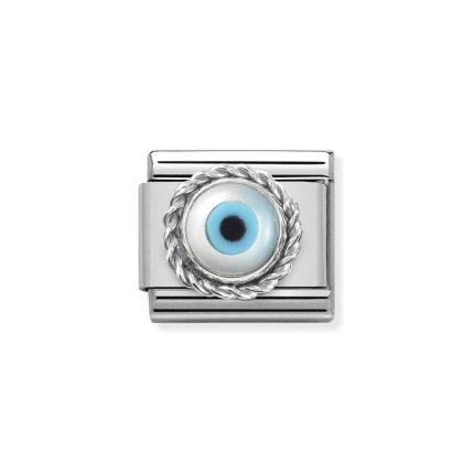 NOMINATION COMPOSABLE CLASSIC LINK GREEK EYE IN STERLING SILVER 330506/18