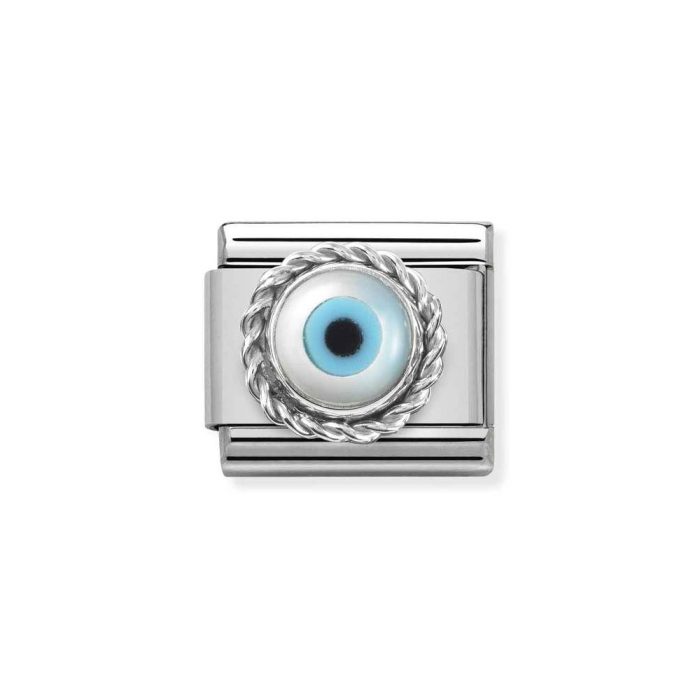 NOMINATION COMPOSABLE CLASSIC LINK GREEK EYE IN STERLING SILVER 330506/18