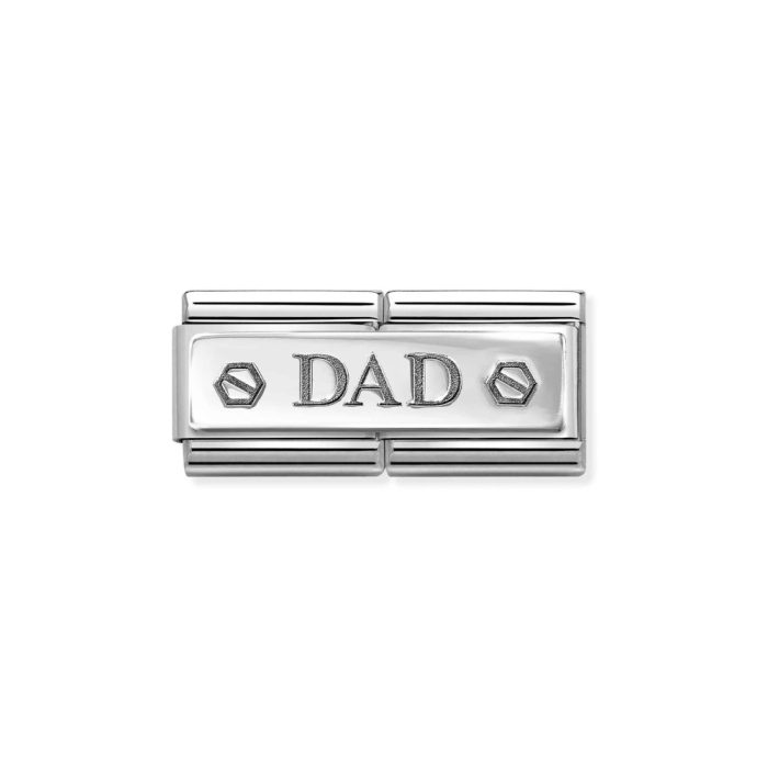 NOMINATION COMPOSABLE CLASSIC DOUBLE LINK DAD WITH SCREWS IN STERLING SILVER 330710/48