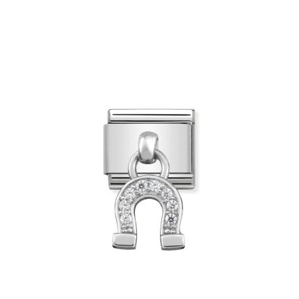 NOMINATION COMPOSABLE CLASSIC LINK CUBIC ZIRCONIA HORSESHOE IN STERLING SILVER 331800/03