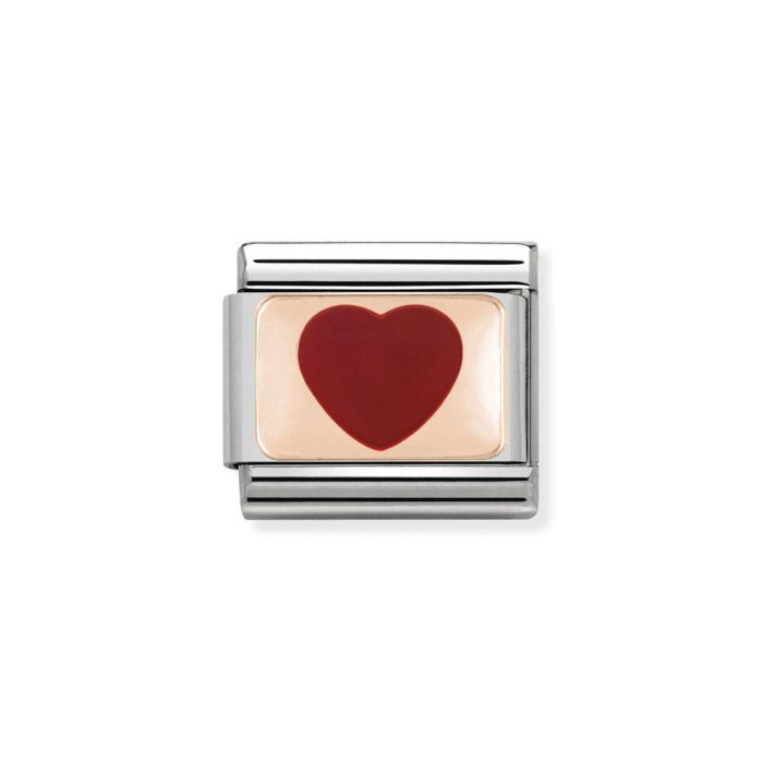 NOMINATION COMPOSABLE CLASSIC LINK RED HEART IN 9K ROSE GOLD 430201/14