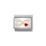 NOMINATION COMPOSABLE CLASSIC LINK INFINITY RED HEART IN 9K ROSE GOLD 430202/12