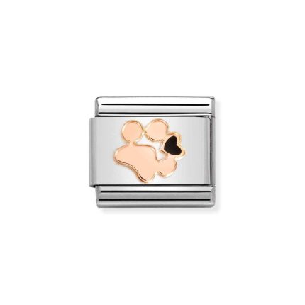 NOMINATION COMPOSABLE CLASSIC LINK DOG PAWPRINT IN 9K ROSE GOLD 430202/18