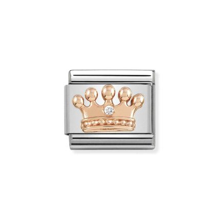 NOMINATION COMPOSABLE CLASSIC LINK CROWN IN 9K ROSE GOLD 430305/24