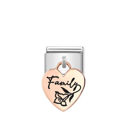 NOMINATION COMPOSABLE CLASSIC LINK HEART FAMILY IN 9K ROSE GOLD 431803/04