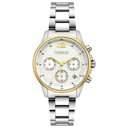 Breeze Enigma Dual Time Silver Stainless Steel Bracelet 612431.1