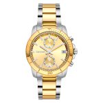 Breeze Sparkly Crystals Two Tone Stainless Steel Bracelet Chronograph 712391.2
