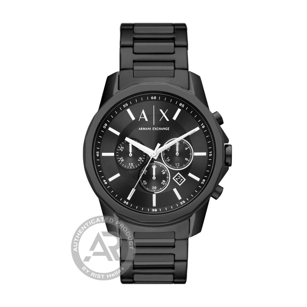 AX1722 Armani Exchange Banks Black Stainless Steel Bracelet Chronograph AX1722