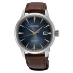 Seiko Presage Automatic Cocktail Time "Midnight Blue Moon" Brown Leather Strap SRPK15J1