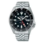 Seiko 5 Sports "Black Grape" GMT SKX Re-Interpretation Automatic Silver Stainless Steel Bracelet SSK001K1