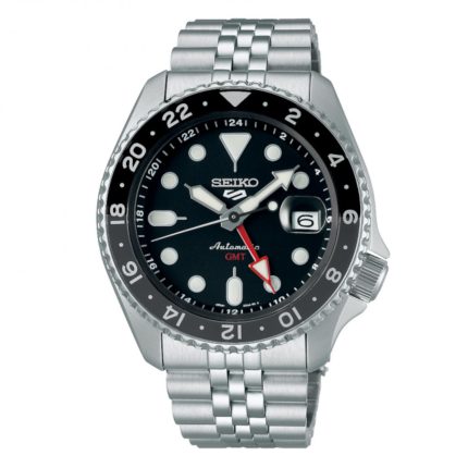 Seiko 5 Sports "Black Grape" GMT SKX Re-Interpretation Automatic Silver Stainless Steel Bracelet SSK001K1