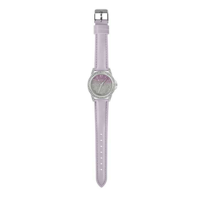 Tikkers Crystals Purple Leather Strap TK0191