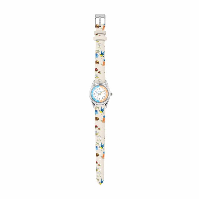 Tikkers RSPB Wild Things White Printed Leather Strap TKRSPB06