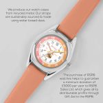 Tikkers RSPB Hedgehog Coral Leather Strap TKRSPB07