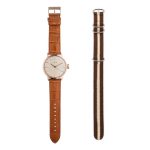 OXETTE ROSE GOLD BROWN LEATHER STRAP