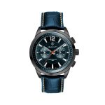 GANT WALWORTH BLACK STAINLESS STEEL BLUE LEATHER STRAP CHRONOGRAPH