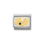 NOMINATION COMPOSABLE CLASSIC LINK TAO SUN AND MOON IN 18K GOLD 030272/51