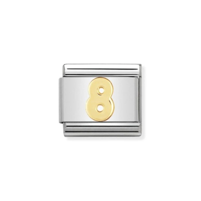 NOMINATION COMPOSABLE CLASSIC LINK NUMBER 8 IN 18K GOLD 030102/08