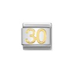 NOMINATION COMPOSABLE CLASSIC LINK NUMBER 30 IN 18K GOLD 030109/40